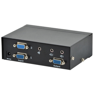 DIGITUS Switch VGA, 2 ports, 250 MHz, boîtier en métal, noir