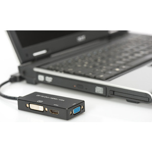 DIGITUS Convertisseur 3en1 DisplayPort 1.2, DP- HDMI+DVI+VGA