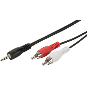 DIGITUS Cordon audio, 2 x fiche mâle RCA - jack mâle, 5,0 m
