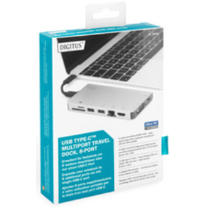 DIGITUS Adaptateur multiports USB 3.1, 8 ports, argent