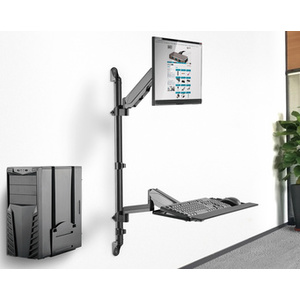 DIGITUS Poste de travail assis/debout, montage mural