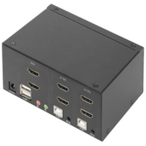 DIGITUS Commutateur KVM, 2 ports, double affichage, 4K, HDMI