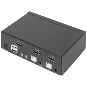 DIGITUS Commutateur KVM, 2 ports, simple affichage, 4K, HDMI