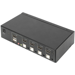 DIGITUS Commutateur KVM, 4 ports, simple affichage, 4K, HDMI