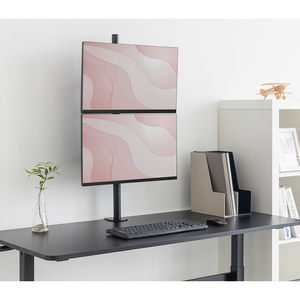 DIGITUS Support double écran universel, vertical, noir