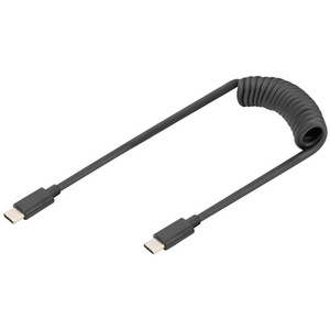 DIGITUS Câble spiralé USB 2.0, USB-C - USB-C, 1,0 m