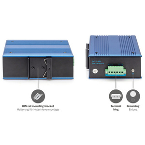 DIGITUS Switch industriel Gigabit Ethernet, 4+2 ports