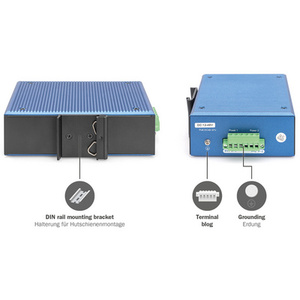 DIGITUS Switch industriel Gigabit Ethernet manageable L2 4+2