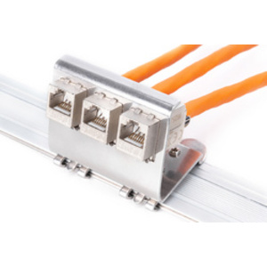 DIGITUS Adaptateur pour rail DIN pour modules Keystone, inox