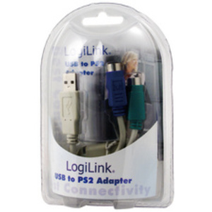 LogiLink Câble adaptateur USB-2 x PS/2, longueur: 0,20 m