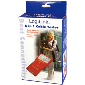 LogiLink Testeur de câble 5 en 1, avec une unité émettrice