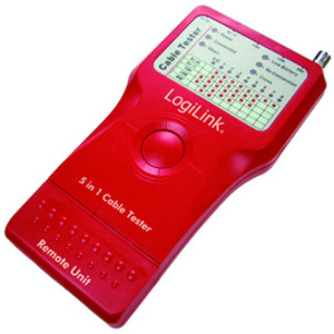 LogiLink Testeur de câble 5 en 1, avec une unité émettrice