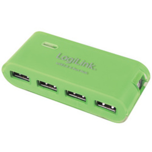 LogiLink Hub USB 2.0 avec bloc d'alimentation, 4 ports, noir