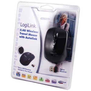 LogiLink Mini souris optique pour notebook, sans fil, noir