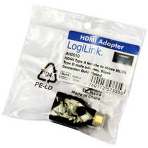 LogiLink Mini adaptateur, HDMI femelle - HDMI mâle, 19 p'les
