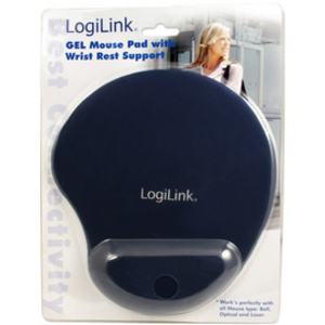 LogiLink Repose-poignet à gel avec tapis de souris, bleu