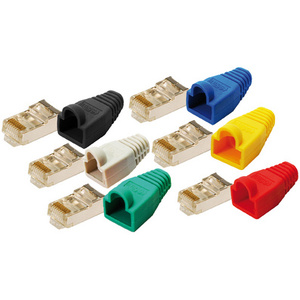 LogiLink Connecteur mâle RJ45, Cat.5e, bleu, avec manchon de