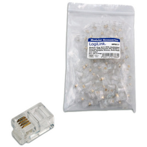 LogiLink Connecteur RJ10 pour câble plat, non blindé
