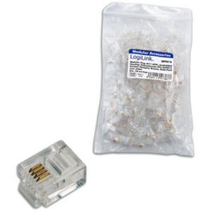 LogiLink Connecteur mâle RJ11 pour câble plat, non blindé