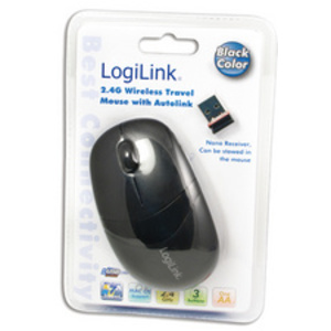 LogiLink Mini souris optique sans fil, dongle USB, noir