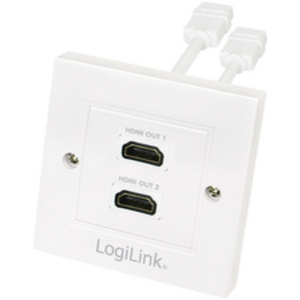 LogiLink Boîte de raccordement, 2 x HDMI, blindé, blanc