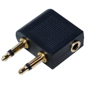 LogiLink Adaptateur audio pour avion, 2 x jack mâle 3,5 mm