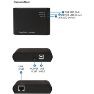 LogiLink Kit Extender USB 2.0, avec hub USB 4 ports