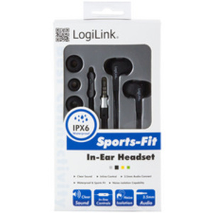 Logilink Ecouteurs In-Ear, imperméable, noir