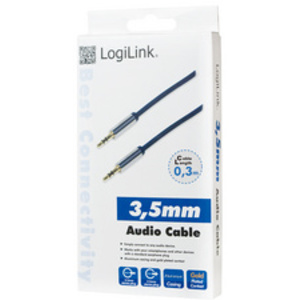 LogiLink Câble audio, 2 x jack mâle 3,5 mm, 1,5 m