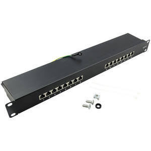LogiLink panneau de brassage Cat.6 EconLine, 24 Ports, noir