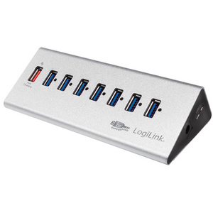 LogiLink Hub USB 3.0 avec bloc d'alimentation, 7 ports + 1