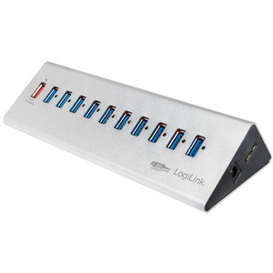 LogiLink Hub USB 3.0 avec bloc d'alimentation,10 ports +