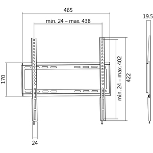 LogiLink Support mural pour TV, plat, pour 81,28 à 139