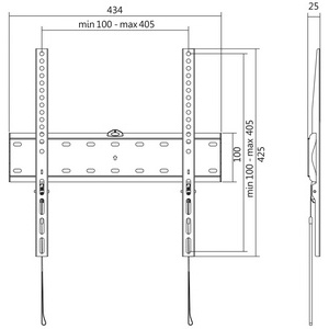 LogiLink Support mural pour TV, plat, pour 81,28 - 139,7 cm