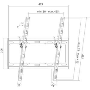 LogiLink Support mural pour téléviseur, inclinable pour