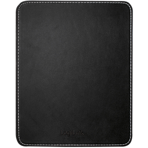 LogiLink Tapis de souris dans un design en cuir, noir