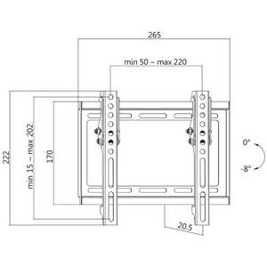 LogiLink Support mural pour TV, inclinable, pour 58,42 -