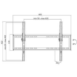 LogiLink Support mural pour TV, inclinable, pour 96,98 -