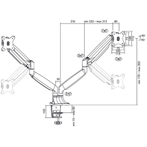 LogiLink Bras support pour écran, en aluminium