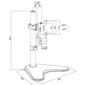 LogiLink Bras support pour écran TFT/LCD, avec socle, noir