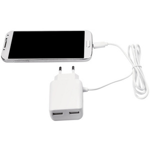 LogiLink Chargeur secteur USB avec câble micro USB, blanc