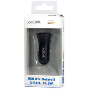 LogiLink Chargeur USB pour voiture, 2 ports, 2.100 mA