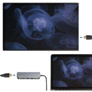 LogiLink Hub multifonction USB-C 6-en-1, argenté