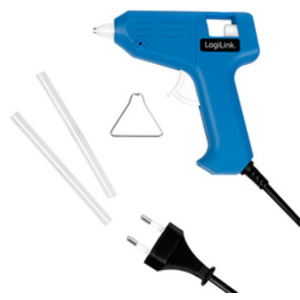 LogiLink Mini pistolet à colle, 10 wattts, bleu