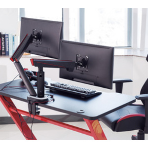 LogiLink Bras support pour deux écrans spécial gaming, noir