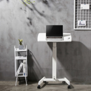 LogiLink Poste de travail assis/debout, sur roulettes, blanc