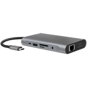 LogiLink Station d'accueil USB 3.2, 10 ports, USB-C, argent