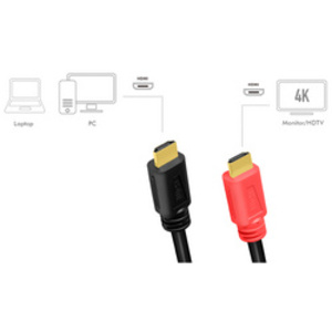 LogiLink Câble HDMI 2.0, fiche mâle A - mâle A, AMP, 15 m