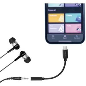 LogiLink Câble adaptateur USB-C - jack, 130 mm, noir