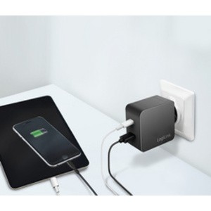 LogiLink Chargeur secteur USB, 1 USB-A, 1 USB-C, 45 watts